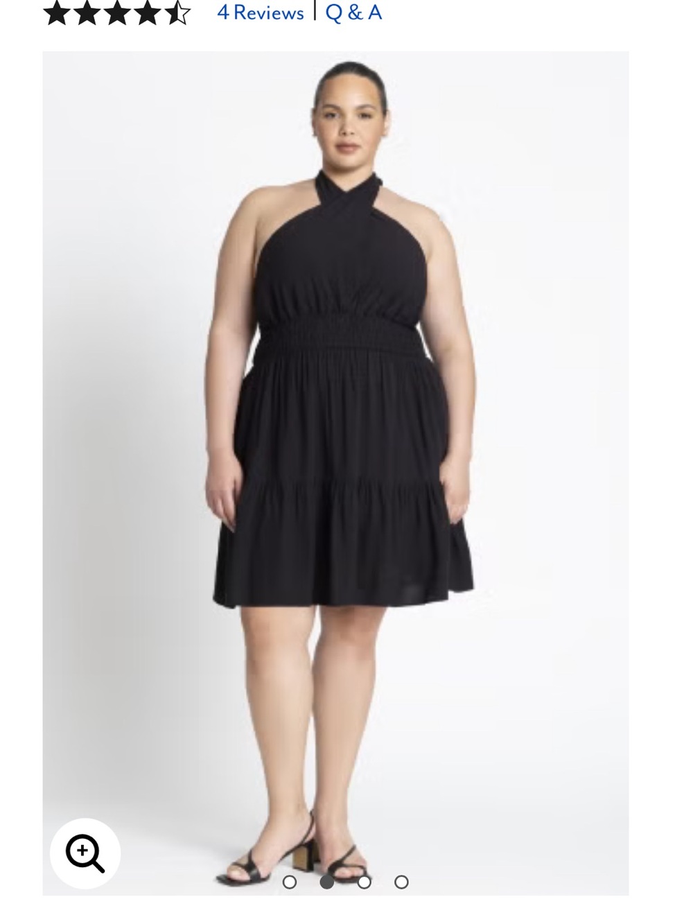 Eloquii Black One-Shoulder Sundress with Smocked Waist NWT